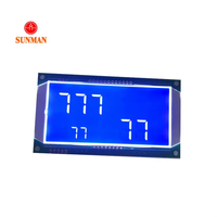 Module d'affichage LCD à segments bleus négatifs STN LCM personnalisé, 7 chiffres, 13 symboles, UART 9600, rétroéclairage blanc, SMS07150