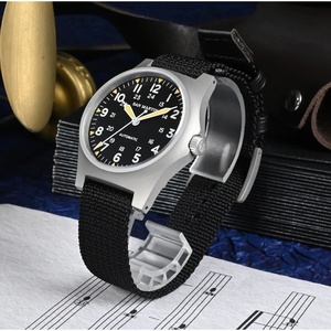 San Martin Men's Pilot <b>Watch</b> NH35 Automatic <b>Mechanical</b> Nylon Strap 38.5mm Simple Sapphire Waterproof Luminous - Product Image 3