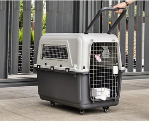 Jaula Transportadora <span class=keywords><strong>de</strong></span> Mascotas Grande, Aprobada por IATA, <span class=keywords><strong>de</strong></span> Plástico, para Gatos y <span class=keywords><strong>Perros</strong></span>, <span class=keywords><strong>Caja</strong></span> <span class=keywords><strong>de</strong></span> <span class=keywords><strong>Transporte</strong></span> para Viajes - Product Image 2