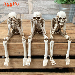 <span class=keywords><strong>Esqueleto</strong></span> de Halloween sin escuchar/ver/hablar adorno Casa Fiesta hueso decoración jardín resina <span class=keywords><strong>esqueleto</strong></span> <span class=keywords><strong>sentado</strong></span> Decoración - Product Image 3