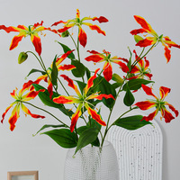 Großbestellung für Premium Moderne Naturgetreue Seiden-Gloriosa-Lilien-Stiele – Realistische Künstliche Flammenlilien für Luxus-Hochzeiten im Großhandel
