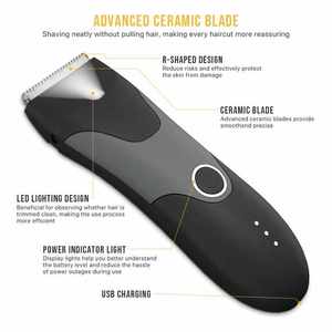 Máquina <span class=keywords><strong>de</strong></span> afeitar recargable por USB para áreas sensibles, recortadora <span class=keywords><strong>de</strong></span> bolas para axilas, recortadora <span class=keywords><strong>de</strong></span> <span class=keywords><strong>vello</strong></span> púbico para la ingle impermeable para hombres - Product Image 5