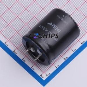ตัวเก็บประจุอิเล็กโทรไลต์อะลูมิเนียมแบบ Snap-in รุ่น ELT2WM221Q35KT ชนิด Through-hole (THT) ขนาด D30xL35 มม. 220uF 20% 450V 10 มม. - Product Image 1