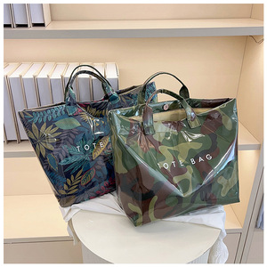 Không thấm nước PVC thạch túi hàng ngày sử dụng Hasp đóng cửa Đại Học Túi tất cả các trên in ấn Lá Cọ mô hình mùa hè bãi biển <span class=keywords><strong>Tote</strong></span> Túi cho phụ nữ - Product Image 5