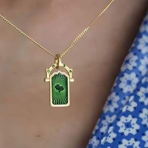 Alta calidad de acero inoxidable libre de deslustre 18K chapado en oro <span class=keywords><strong>Tarot</strong></span> colorido <span class=keywords><strong>amor</strong></span> Lucky Guardian colgante collar para el día de la madre - Product Image 2