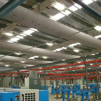 Système de conduits d'air flexibles en tissu de style industriel pour atelier de production, capacité de débit d'air élevée, faible coût d'entretien