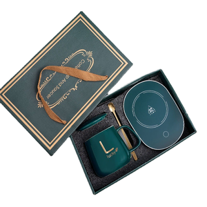 Juego de tazas de temperatura inteligente constante de cerámica eléctrica portátil <span class=keywords><strong>USB</strong></span> con logotipo personalizado, <span class=keywords><strong>taza</strong></span> con termostato, <span class=keywords><strong>taza</strong></span> caliente, posavasos calefactor, juego de regalo - Product Image 6