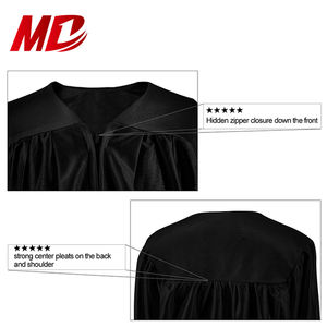 光沢のある卒業ガウンセット卸売学士ブラック卒業キャップセット - Product Image 5