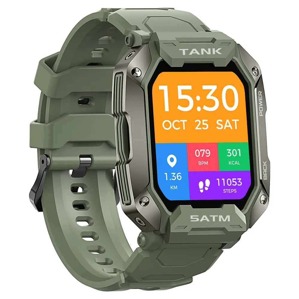 नई आगमन 5ATM KOSPET टैंक M1 आउटडोर बीहड़ स्मार्ट घड़ी IP69K निविड़ अंधकार 50 दिनों बैटरी जीवन घंटा मॉनिटर Smartwatch