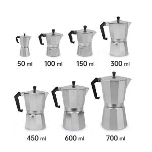 Chine usine directe 6/12 tozze pas cher en aluminium portable extérieur haute qualité moka pot moka cafetière - Product Image 2
