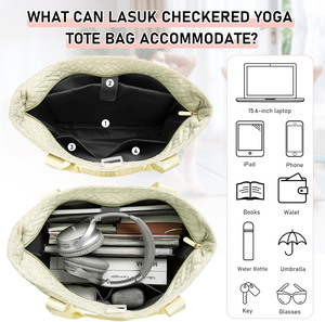 Échantillon gratuit Grand sac de yoga Sac fourre-tout en toile de haute qualité avec poche Sac de sport en coton écologique pour le yoga - Product Image 4