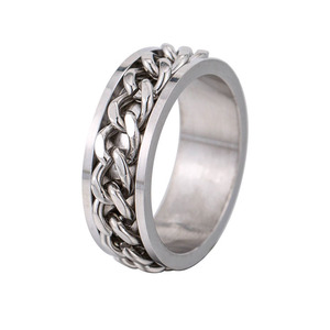 แหวนแฟชั่น ลายโซ่สแตนเลส ดีไซน์หมุนได้ ของขวัญเครื่องประดับ - Product Image 5