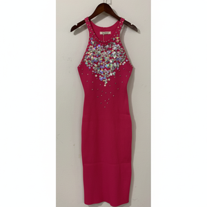 Abito elegante da ballo con paillettes lungo fino al pavimento da donna XS per feste serali ed eventi formali con Silhouette a fessura - Product Image 1