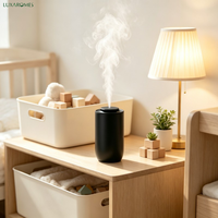 LUXAROMES A613 Diffuseur d'air frais compact pour voiture, sans eau, de table, avec éclairage LED de luxe, pour usage commercial et domestique, détection intelligente, en métal, 15 ml