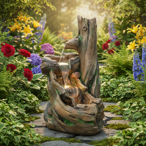 Fuente de Agua en Cascada <span class=keywords><strong>para</strong></span> <span class=keywords><strong>Jardín</strong></span> - Fuente con Luz LED de Aspecto de Piedra en Cascada, Decoración de Agua <span class=keywords><strong>para</strong></span> Patio y <span class=keywords><strong>Jardín</strong></span> de Fácil Instalación - Product Image 5