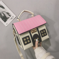 Bolso pequeño con diseño de dibujos animados para mujer, pequeña con bandolera contraste de Color, creativa, con personalidad