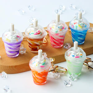 手工可爱糖果圣代冰淇淋杯钥匙圈塑料登山扣胶印 - Product Image 3