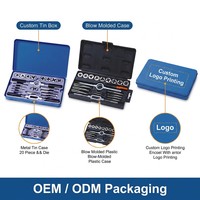Jeu de 20 tarauds et filières métriques et impériales M3-M12 en acier Gcr15, kit d'outils de filetage manuel, logo personnalisé