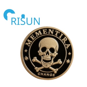 Souvenir personalizzato 3D teste o code scheletro sfida moneta personalizzata Memento Mori Vivere moneta 3D sfida scheletro - Product Image 4