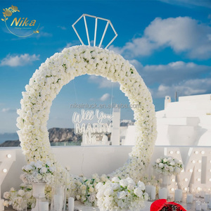 Arco Floral con Forma <span class=keywords><strong>de</strong></span> Anillo <span class=keywords><strong>de</strong></span> Diamantes <span class=keywords><strong>de</strong></span> Nuevo Diseño NIKA, Marco Floral Circular <span class=keywords><strong>para</strong></span> <span class=keywords><strong>Propuesta</strong></span> <span class=keywords><strong>de</strong></span> <span class=keywords><strong>Matrimonio</strong></span> y Decoración <span class=keywords><strong>de</strong></span> Eventos <span class=keywords><strong>de</strong></span> Boda - Product Image 1