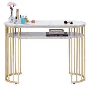 Toptan İskandinav tırnak masası-Modern İskandinav ışık lüks mermer masa ekonomik Metal tırnak manikür Salon masa