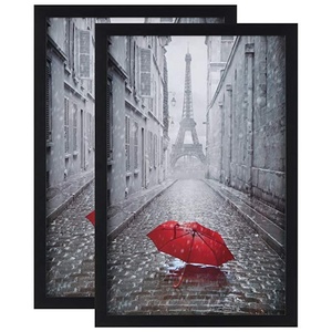 11X17 Inch Bán Buôn Giá Rẻ Tùy Chỉnh Đương Đại Sáng Tạo Núi Tác Phẩm Nghệ Thuật Gỗ Màu Đen Ảnh Khung Áp Phích - Product Image 1