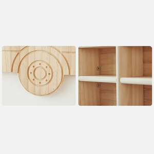 Junji 42-Xe Đồ Chơi Hiển Thị Kệ Xe Tải Đồ Chơi Gỗ Tổ Chức Hộp Với Acrylic Bìa Hot Bánh Xe Xe Gỗ Lưu Trữ Tủ - Product Image 5