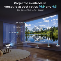 Nouveau design 2026 Mini projecteur LED LCD portable P7-ULTRA Android 11 7000 Lumens 400 ANSI FHD 4K avec support BT5.0 Funphenix
