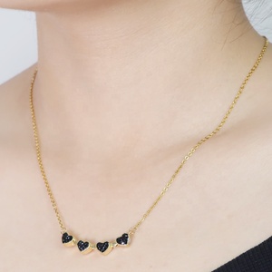Bijou tendance personnalisé plaqué or 18 carats Collier trèfle à quatre feuilles en forme <span class=keywords><strong>de</strong></span> cœur avec aimant diamant et <span class=keywords><strong>amitié</strong></span> pour la Saint-Valentin - Product Image 3