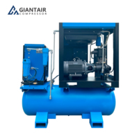 Compresseur d'air rotatif à vis GIANTAIR 7.5KW 11KW 15KW 18.5 à économie d'énergie PM VSD 4 en 1 pour sablage