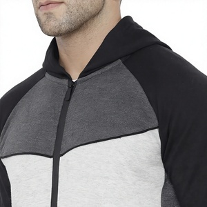 Chándal Deportivo para Hombre con Bloques de Color, Sudadera con Capucha y Cremallera Completa, con Bolsillos Laterales, Gris, Negro, Blanco, Ropa Casual de Invierno, 100% Algodón - Product Image 6