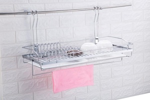 <span class=keywords><strong>Scolapiatti</strong></span> da Parete Portatile in <span class=keywords><strong>Acciaio</strong></span> Inox per Uso Domestico - Product Image 2