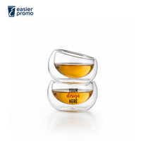 Tasse à thé en verre à double paroi personnalisée en borosilicate de haute qualité, petite, 30 ml