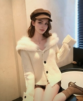 Luxuriöser Strick-Cardigan - Übergroßer Gerippter Pullover mit Plüschkapuze, Weicher Warmer Wintermantel für Damen, Schicker Lässiger Stil