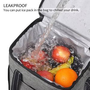 Sac isotherme personnalisé pour 6 bouteilles de vin, durable, réutilisable, isolé, écologique, portable, en polyester, pour le déjeuner, le pique-nique, les aliments - Product Image 3