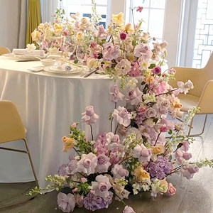 Wedding Floral <strong>Arrangements</strong> Long <strong>Table</strong> <strong>Arrangements</strong> Artificial Roses Silk <strong>Flowers</strong> Aisle Decorations Display Window <strong>Arrangements</strong> - Product Image 1