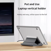Support vertical 2-en-1 pour ordinateur portable avec verrouillage par gravité, support pliable pour tablette, support PC réglable, organisateur de bureau