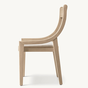 <span class=keywords><strong>Chaise</strong></span> de salle à manger RH vintage de style français en bois massif vieilli, rembourrée en tissu, design danois des années 1950, mobilier de maison durable - Product Image 4