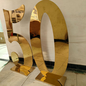 Cá nhân lớn freestanding 10 số 5ft 4ft 3ft gương vàng bạc kim loại marquee chữ - Product Image 2