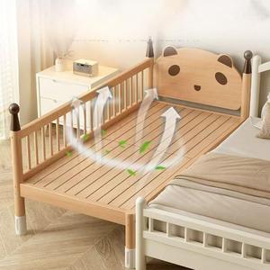 Culla Convertibile in Legno di Faggio, <span class=keywords><strong>Lettino</strong></span> per Bambini Estensibile, Culla Componibile Accanto al Letto, Culla Piatta Piccola per Bambini e Bambine, Culla in Legno Massello - Product Image 5