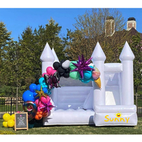 Château gonflable de mariage avec piscine à balles, toboggan, fosse à sauts, toboggan en PVC, capacité de 300 kg pour usage commercial
