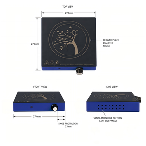 Fornello Elettrico Portatile da 2000W con <span class=keywords><strong>Piano</strong></span> Cottura in Vetro Ceramico da 185mm per Tè, Zuppe e Cucina Domestica - Product Image 3