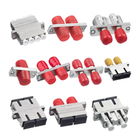 Adaptador de fibra SC/LC/FC/ST con obturador PBT/conector de fibra de material de PC brida de fibra de baja pérdida de inserción de buena calidad