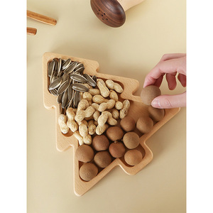 Bandeja de madera de haya con forma de cuerno de ciervo, plato infantil con diseño de animal de dibujos animados para refrigerios y frutas - Product Image 2