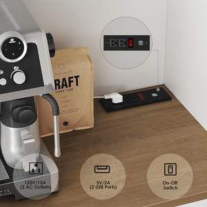 Hoher Küchenschrank Speisekammer Aufbewahrungsschrank Mikrowellenständer Anrichte mit Schubladen Bauernhaus-Küche Ladestation Weiß - Product Image 6