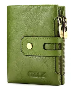 Премиум Мужской кожаный винтажный кошелек на цепочке бумажник на молнии кожаный для мужчин