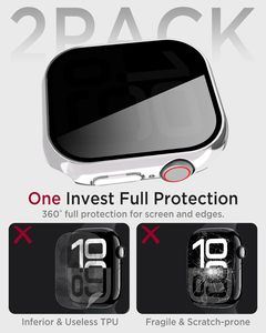 Étui de protection tout autour avec protection d'écran en verre trempé, anti-espion, pour montre intelligente, <span class=keywords><strong>coque</strong></span> de protection pour iWatch série 10/11 - Product Image 4