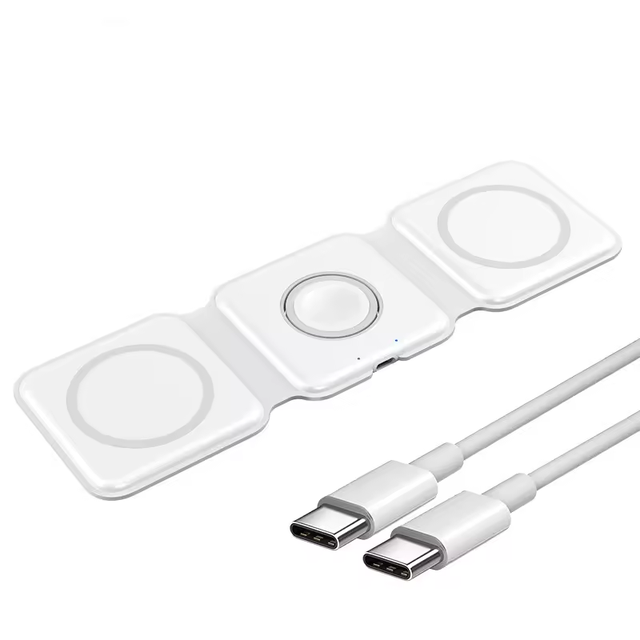 Wholesales Price 3 in 1 Foldable Magnetic Wireless Charger for Phone for Watch for Earbuds Earphone