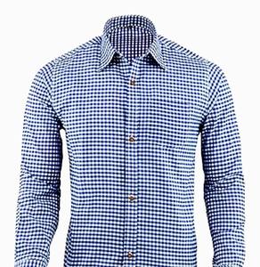 <b>Men</b>’s Authentic <b>Blue</b> Bavarian Oktoberfest Trachten <b>Shirt</b> Premium Cotton German Fit S to 4XL - Product Image 1
