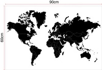 Vente en gros PVC carte du monde papier peint autocollant mural décoration murale